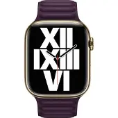 Apple Leather Link Armband für Watch | 44/45/46/49 mm - Größe M/L - Dark Cherry