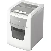 Leitz IQ Autofeed Small Office 100 Aktenvernichter P5, Vollautomatik, Mikroschnitt 2 x 15 mm, 34 l, 100 Blatt Schnittleistung, weiß