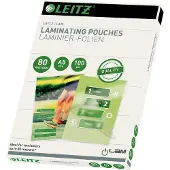 Leitz Laminierfolien iLAM 33817, A5 Hoch-& Querformat, Stärke 80 µm, L 222 x B 160 mm, PET, farblos, 100 Stück