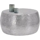 WOMO-DESIGN | Couchtisch Valeria Silberfarben Aluminium 90x90x45 cm | NADUVI