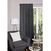 Home wohnideen Gardine "DOLLY", grau, B:140cm H:225cm, Voile, Polyester, Gardinen, Gardine, transparent