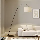 Nowodvorski Lighting Bogenlampe Alice , braun / rost, für Wohn- / Esszimmer, Textil / Stoff / Seide, Modern, Stehlampe