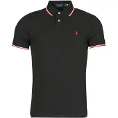 Ralph Lauren für Herren. 710842621001 Custom Slim Fit Pique-Poloshirt schwarz (XL), Lässig, Baumwolle, Klassisch, Kurzarm
