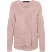 Vero Moda V-Ausschnitt-Pullover "VMCREWLEFILE LS V-NECK BLOUSE NOOS" Materialmix, loose fit