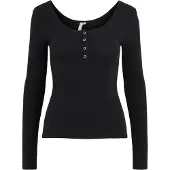 Pieces Langarmshirt "PCKITTE LS TOP NOOS BC" Baumwollmischung, slim fit
