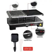 Alpina - Gourmet Set Backplatte - 8 Personen - Inkl. Spatel und Raclette-Pfännchen - Schwarz