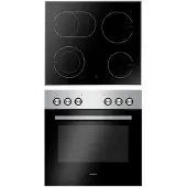 Amica EHC 933 011 E, Herd-Set, Glaskeramik-Kochfeld, Edelstahl, Fine Design, MF9, Umluft,