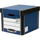 BANKERS BOX Archivbox Premium Tall Box, für A4-Formate, stapelbar bis 6 Stück, 100 % Recycling-Karton, B 330 x T 381 x H 298 mm, blau, 5 Stück