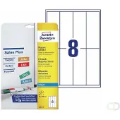 Avery Magnetschilder J8875-5, zum Beschriften, wiederverwendbar, Metall, matt weiß, 78 50 x 140 mm, 40 Stk.