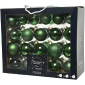 Décoris Weihnachtsdekoration Glas d7 cm Tannengrün Esel 42pcs (groen)