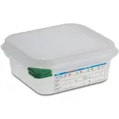 ARAVEN Gastronorm GN 1/6 Lebensmittelbehälter – 1,1 Liter – 17,6 x 16,2 x 6,5 cm