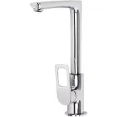 Sonstiges Waschtischarmatur Hohe, Einhebelmischer Für Aufsatzwaschbecken, Messing, Chrom, Schwenkbarer Auslauf 20,5 cm, Keramikkartusche 35 mm, 29,5 cm Hö