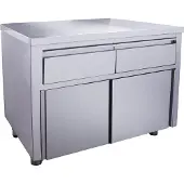 Saro Gastro-Products GmbH Schiebetürenschrank mit 2 Schubladen, 1200X700mm