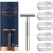Gillette King C. Rasierer 1 Griff 5 Stahl Rasierklingen Sicherheit Rasiererprofil