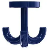 Hewi 477 Haken 477.90.05250 3-fach, drehbar, über 15mm Dicke, stahlblau
