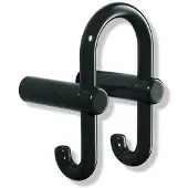 Hewi 801 Garderoben-Doppelhaken 801.90.03090 tiefschwarz, Haken nach hinten