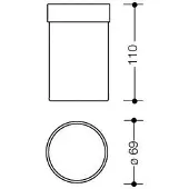 Hewi System 800 Becher 800.04B01092 d= 69mm, 110mm hoch, matt, anthrazitgrau
