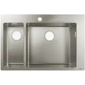 Hansgrohe Einbauspüle S711-F655 180/450 735x480mm, 1 Haupt-/1 Zu.B, HL geb., ES