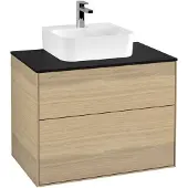 Villeroy & Boch Villeroy und Boch Finion Waschtischunterschrank F08200, 800x603x501mm, Abdeckplatte Black Matt