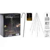 OEM ECD Germany LED Lichterkette mit 192 LEDs Warmweiß 6 Stränge A 32 LED inkl. 6 Heringen und 6 Kabelbindern Schwarz IP44 Fahnenstangen Außenbeleuchtung