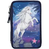 Miss Melody - Triple Pencil Case LED - Glitter Ocean (410530)