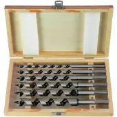 Projahn Schlangenbohrer-Set, CV-Stahl, 6-teilig, 6-kant Schaft, Ø 10-12-14-16-18-20 mm, Länge 230 mm, in Holzkassette