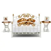 Lundby Puppenhausmöbel Småland Messingbett