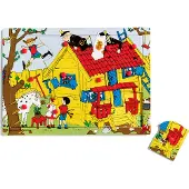 Peppi Pitkätossu Pippi Knopfpuzzle Holz 12 Teile
