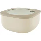 Guzzini - Kitchen Active Design, STORE&MORE Dicht schließende Dosen für Kühlschrank/Gefrierschrank/Mikrowelle, Niedrig (S) - Lehm, 12,2 x 12,2 x h6,8