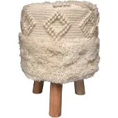 Decorationable | Hocker Seth naturel Wolle 35x47x35 cm | NADUVI
