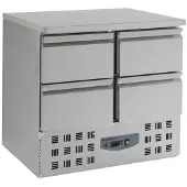 CombiSteel Gastro Kühltisch Kühltheke Kühlung, 4 Schubladen, 900x700x875mm