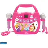 Lexibook Musikplayer Karaoke BT USB MicroSD-Slot 2Mikrofone Princess MP300DPZ