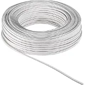 Pro 67745 Lautsprecherkabel weiß CCA, 25 m - 25 m Rolle, Querschnitt 2 x 0,75 mm²