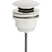 Hak Silfra IMPALA Waschbecken-Ablaufgarnitur 5/4", klick-klack, Rockstone-Stopfen, Weiß matt