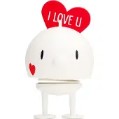 Hoptimist Baby Love Bumble - 8 cm - Weiß m. Herz - - One Size - Dekofigur