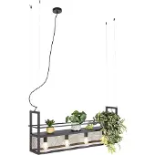 QAZQA Industrielle Hängelampe schwarz mit Mesh 4-flammig - Cage Rack