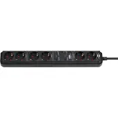 Brennenstuhl 1159760936, 1,5 m, Schwarz, Schwarz, Kabelgebunden, 6 AC-Ausgänge, 105 mm