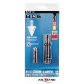 Ansmann Professionelle LED-Taschenlampe mit stufenloser Fokussierung inklusive Alkaline Mignon AA Batterie und abnehmbarem Gürtelclip