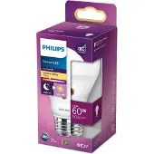 Philips Lampe 60 W A19 E27, 7,5 W, 60 W, E27, 806 lm, 15000 h, Warmweiß
