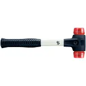 HALDER SIMPLEX Schonhammer Ø 30 mm Plastik rot mit verstärkem Tempergussgehäuse und Fiberglasstiel