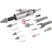 Silverline Druckluft Geradschleifer mit Zubehör Set 15-tlg.