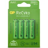 GP Batteries ReCyko, Wiederaufladbarer Akku, AA, Nickel-Metallhydrid (NiMH), 1,2 V, 4 Stück(e), 2600 mAh