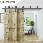 Intersteel 0023.450118 Satz von 5 Wandhalterung für parallel platzierte Schiebetüren Schwarz