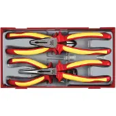 Teng Tools Zangen-Set 117490102 Chrom-Molybdänstahl 1.1kg für Combination pliers für half round für needle tips für double toothed