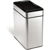 Simplehuman 10 Liter profil offener Abfalleimer, gebürsteter Edelstahl - 11,8x11,8x58,4 cm; CW1225