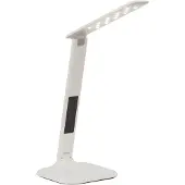 Brilliant funktionale LED Schreibtischleuchte GLENN in weiß | Datumsanzeige und Wecker integriert | Lichtfarbe einstellbar | inkl. USB-Anschluss | 5W 320 Lumen 2.700 bis 6.500 Kelvin