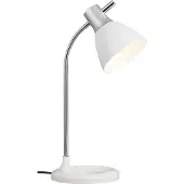 Brilliant Tischleuchte Jan | schlichte Tischleuchte | Metall/Kunststoff | silber/weiß | Druckschalter | 1x E27 max. 40 W