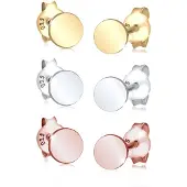 Elli Ohrringe 3Er Set Kreis Geo Basic Tricolor 925 Silber Elli Silber