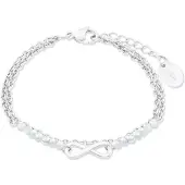 s.Oliver Armband für Damen, Edelstahl, Glas Infinity s.Oliver Grau
