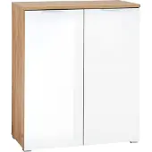 Germania Schuhschrank "Telde", weiß (navarra, eiche, nachbildung, weiß), B:89cm H:104cm T:40cm, Schränke, Schuhschrank, Breite 89 cm, Soft-close, verstellbare Böden, ES-Glas, Made in Germany